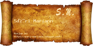 Sári Mariann névjegykártya