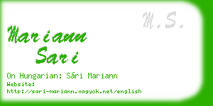 mariann sari business card