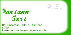 mariann sari business card